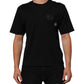 Black Logo Plaque Cotton Crew Neck T-shirt