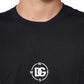Black Logo Compass Cotton Crew Neck T-shirt