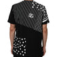 Black Cotton Polka Dots Round Neck T-shirt