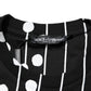 Black Cotton Polka Dots Round Neck T-shirt
