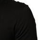 Black Cotton Logo Print Men Crew Neck T-shirt