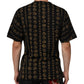 Black Cotton Coin Print Crew Neck T-shirt