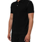Black Cotton Graphic Print PoloShirt T-shirt