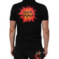 Black Cotton Graphic Print PoloShirt T-shirt