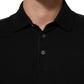 Black Cotton Graphic Print PoloShirt T-shirt