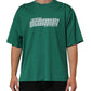 Green Cotton Graphic Logo Print Crewneck T-shirt