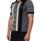 Black White Polka Dot Collared Polo T-shirt