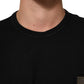Black Logo Plaque Cotton Crew Neck T-shirt