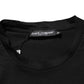 Black Logo Patch Cotton Men Crew Neck T-shirt