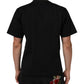 Black Logo Print Cotton Men Crew Neck T-shirt