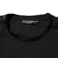 Black Logo Print Cotton Men Crew Neck T-shirt