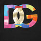 Black Logo Print Cotton Men Crew Neck T-shirt