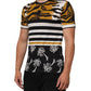 Multicolor Leopard Palm Leaf Men Crew Neck T-shirt
