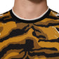 Multicolor Leopard Palm Leaf Men Crew Neck T-shirt