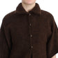 Elegant Short Sleeved Brown Cardigan