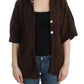 Elegant Short Sleeved Brown Cardigan