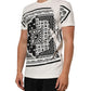 White Cotton Logo Bandana Print Men T-shirt