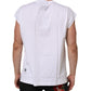 White Cotton Sleeveless Printed Tank T-shirt