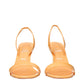 Orange Leather Stiletto Heels Sandals