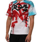 White Graffiti Crew Neck Short Sleeves T-shirt