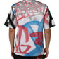 White Graffiti Crew Neck Short Sleeves T-shirt