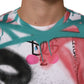 White Graffiti Crew Neck Short Sleeves T-shirt