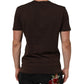 Brown Coin Laurel Print Men Crew Neck T-shirt