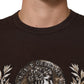 Brown Coin Laurel Print Men Crew Neck T-shirt