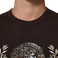 Brown Coin Laurel Print Men Crew Neck T-shirt