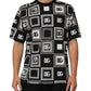 Black Logo Monogram Cotton Crew Neck T-shirt
