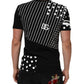 Black Cotton Polka Dots Round Neck T-shirt