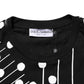 Black Cotton Polka Dots Round Neck T-shirt