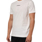 White Cotton Logo Print Crew Neck Men T-shirt