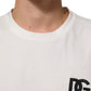 White Cotton Logo Print Crew Neck T-shirt