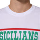 White Graphic Print Cotton CrewNeck T-shirt