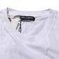 White Graphic Print Cotton Crew Neck T-shirt