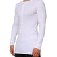 White Long Sleeves Button Closure T-shirt