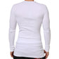 White Long Sleeves Button Closure T-shirt