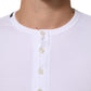 White Long Sleeves Button Closure T-shirt