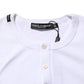 White Long Sleeves Button Closure T-shirt