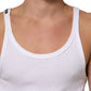 White Sleeveless Round Neck Tank Top T-shirt