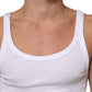 White Sleeveless Round Neck Tank Top T-shirt
