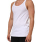 White Sleeveless Round Neck Tank T-shirt