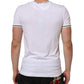 White Short Sleeves Deep V-Neck Men T-shirt