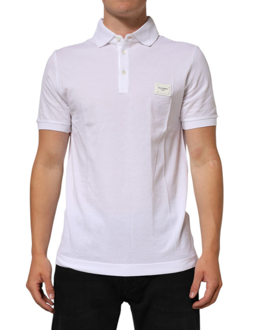 White Collared Short Sleeves Polo Men T-shirt