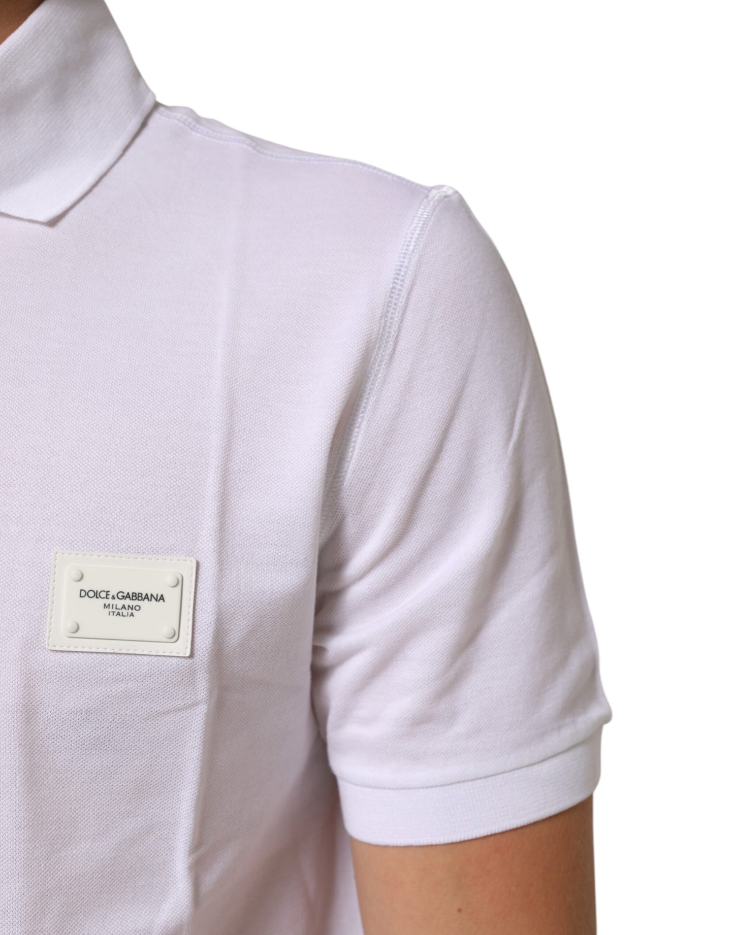 White Collared Short Sleeves Polo Men T-shirt