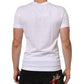 White Cotton Logo Patch V-neck Tee T-shirt