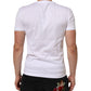 White Cotton Logo Patch Crew Neck  T-shirt