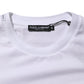 White Cotton Logo Patch Crew Neck  T-shirt