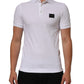 White Collared Short Sleeves Polo Men T-shirt